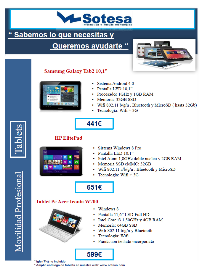 oferta en tablets
